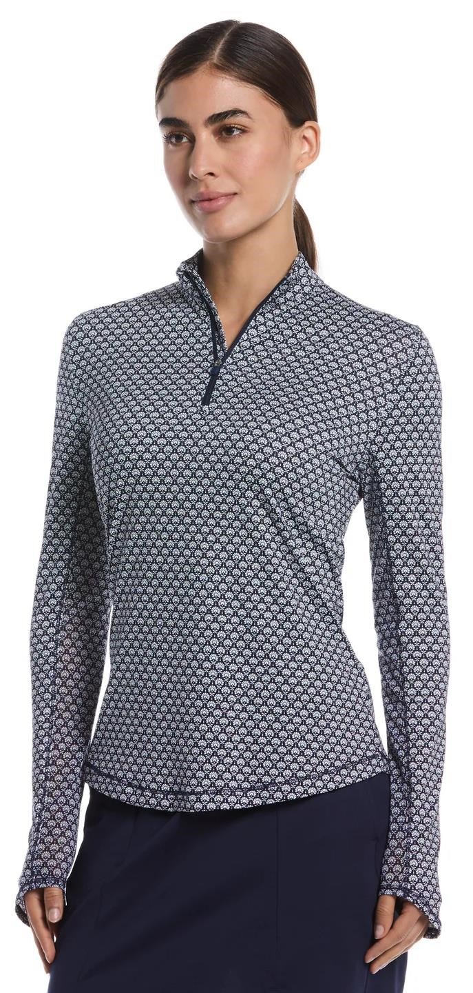Callaway Scarf Geo Print Long Sleeve dampolo, peacoat