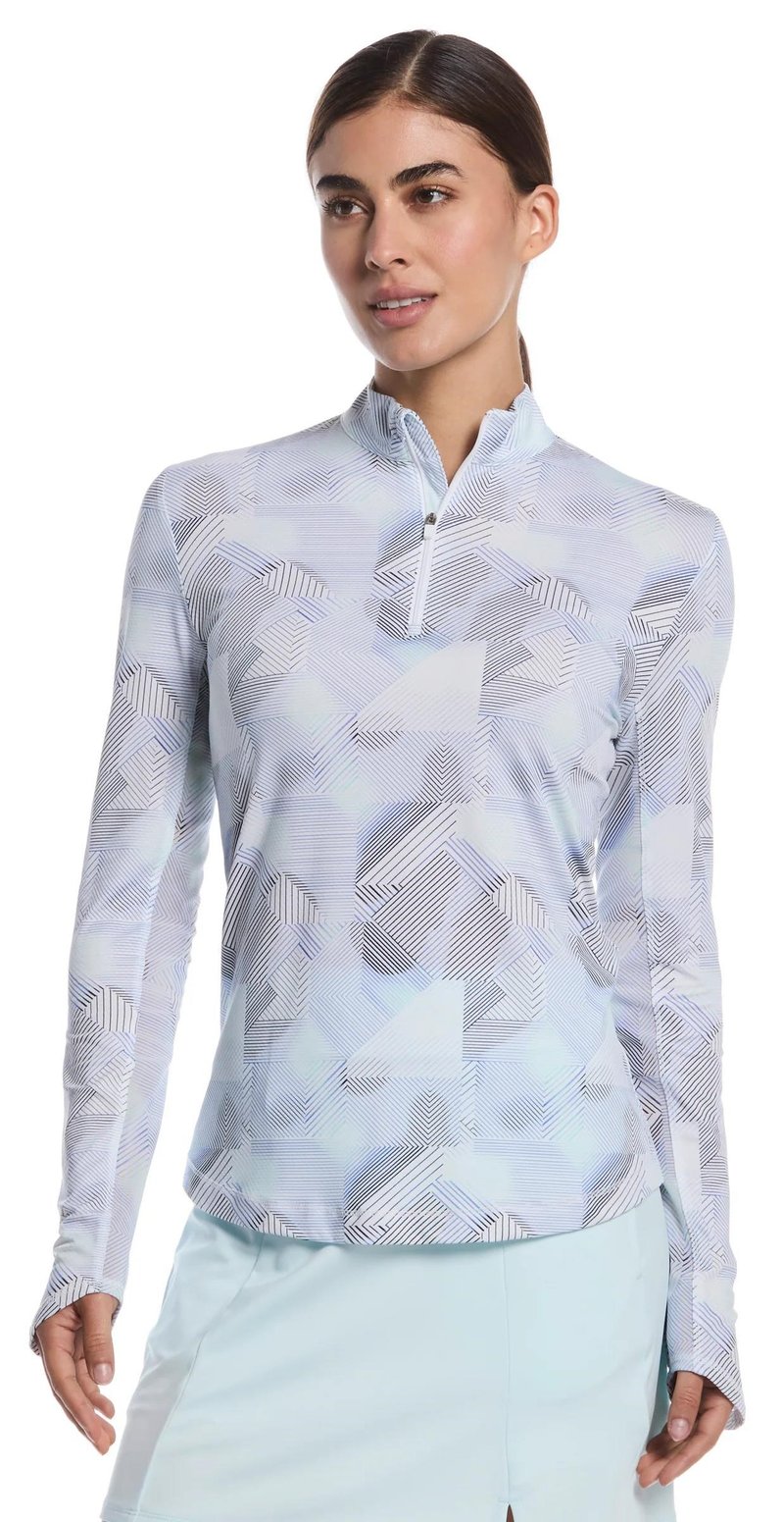 Callaway Active Geo Printed long sleeve dampolo, brilliant white