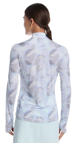 Callaway Active Geo Printed long sleeve dampolo, brilliant white