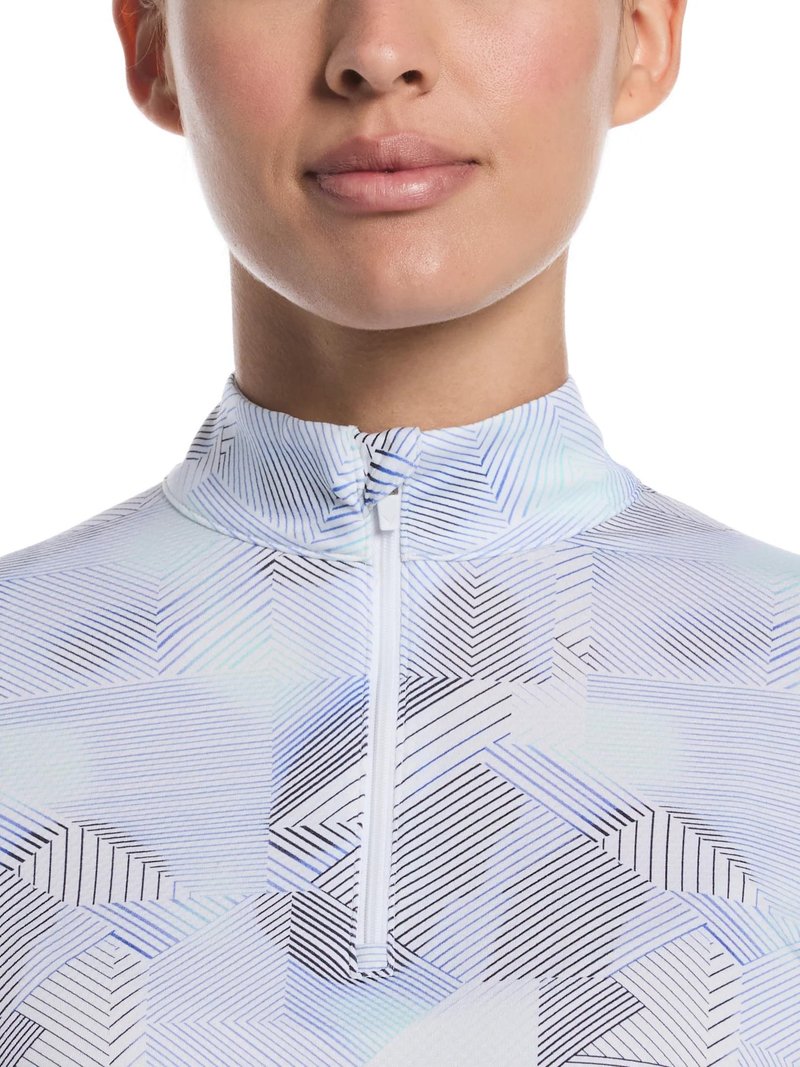 Callaway Active Geo Printed long sleeve dampolo, brilliant white