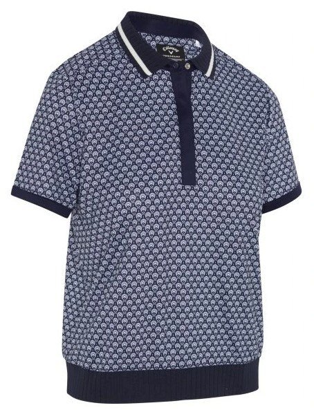 Callaway Scarf Geo Printed dam polo, peacoat