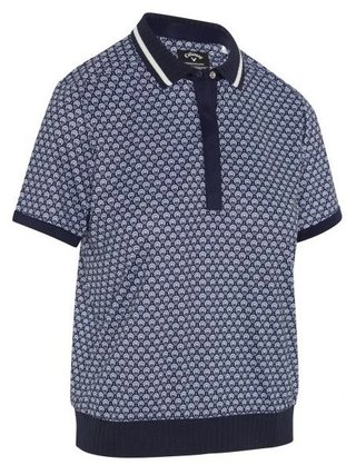 Callaway Scarf Geo Printed dam polo, peacoat