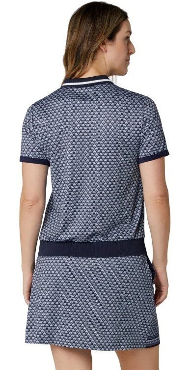 Callaway Scarf Geo Printed dam polo, peacoat
