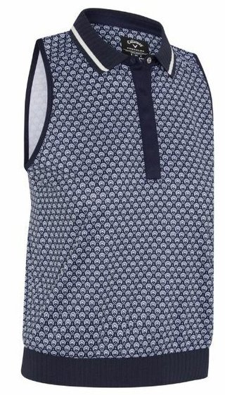Callaway Scarf Geo Printed Sleeveless dampolo, peacoat