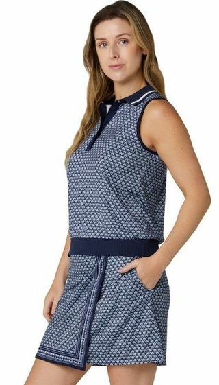 Callaway Scarf Geo Printed Sleeveless dampolo, peacoat