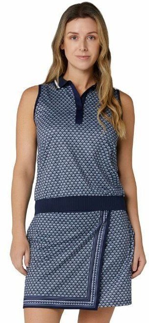 Callaway Scarf Geo Printed Sleeveless dampolo, peacoat