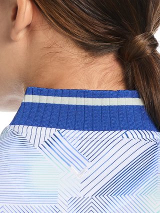 Callaway Sleeveless Rib Collar 1/4 ZIP Print dampolo, bright white