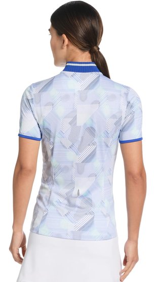Callaway Sleeveless Rib Collar 1/4 ZIP Print dampolo, bright white