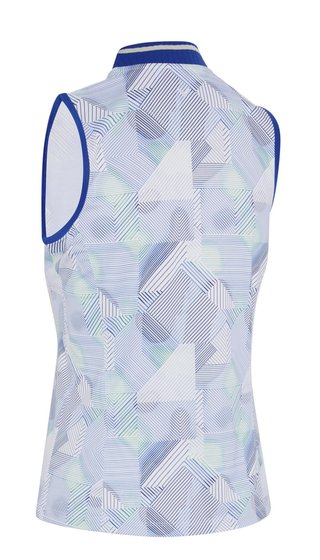 Callaway Sleeveless Rib Collar 1/4 Zip dampolo, brilliant white