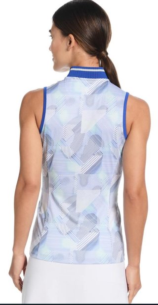 Callaway Sleeveless Rib Collar 1/4 Zip dampolo, brilliant white
