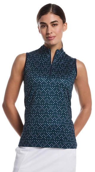 Callaway Sleeveless Framing Geo Print 1/4-Zip dampolo, peacoat