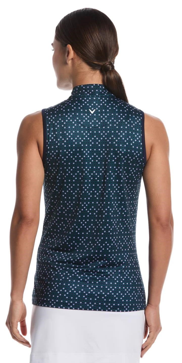 Callaway Sleeveless Framing Geo Print 1/4-Zip dampolo, peacoat