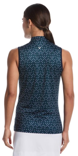 Callaway Sleeveless Framing Geo Print 1/4-Zip dampolo, peacoat