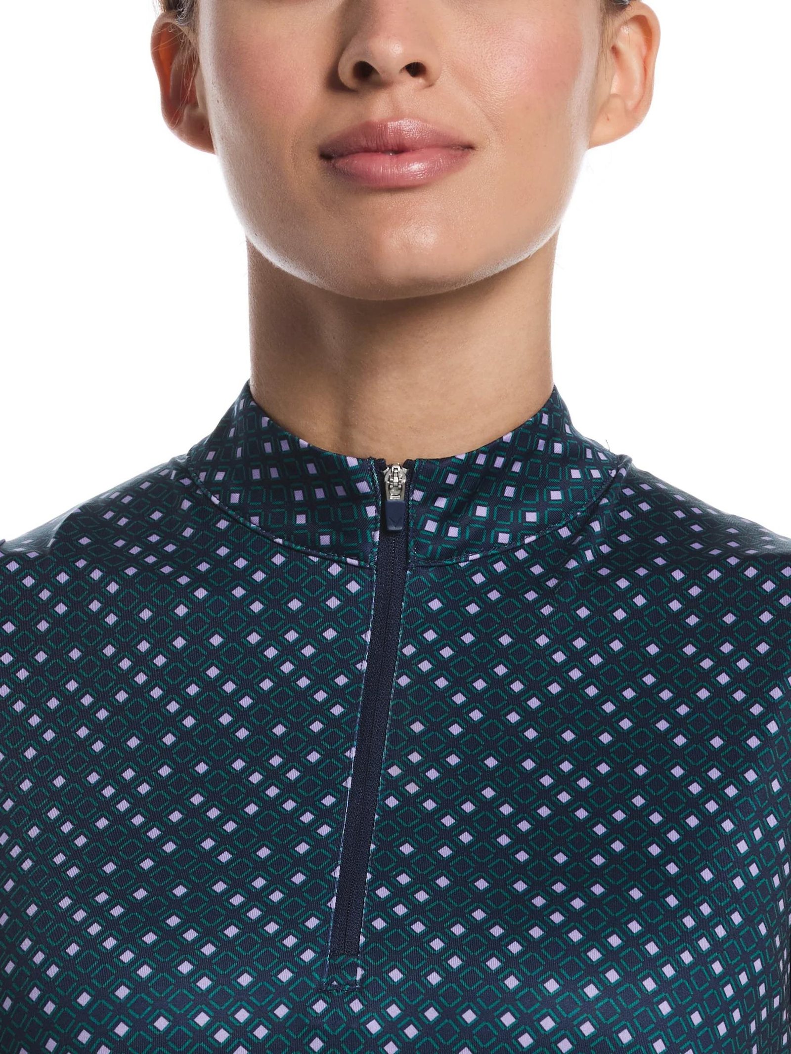 Callaway Sleeveless Framing Geo Print 1/4-Zip dampolo, peacoat