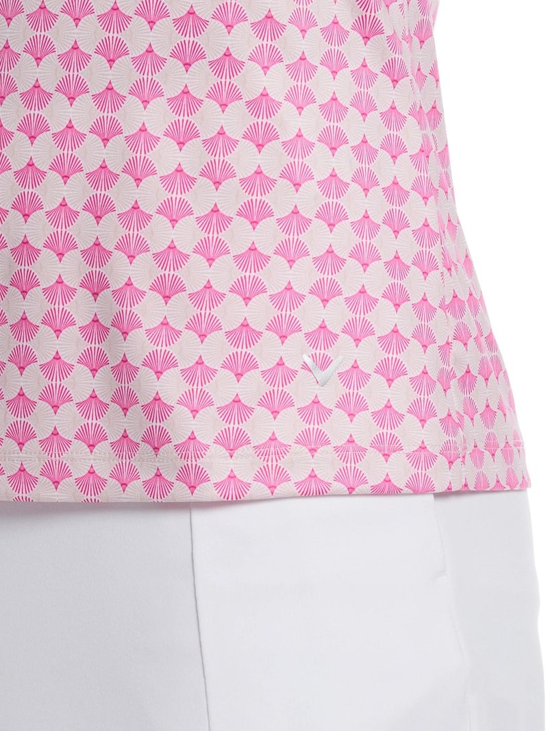 Callaway Deco Geo Print Sleeveless dampolo, fuchsia purple
