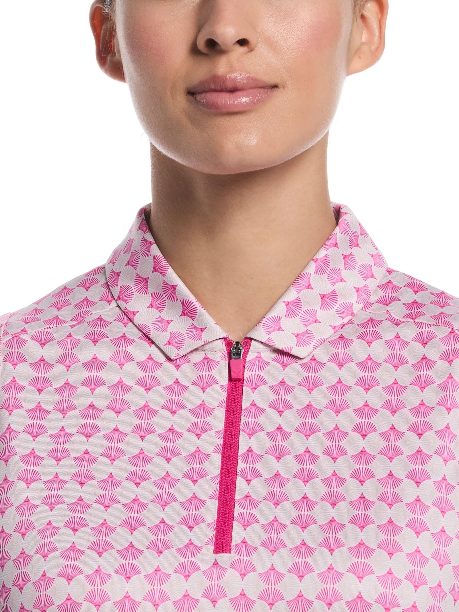 Callaway Deco Geo Print Sleeveless dampolo, fuchsia purple