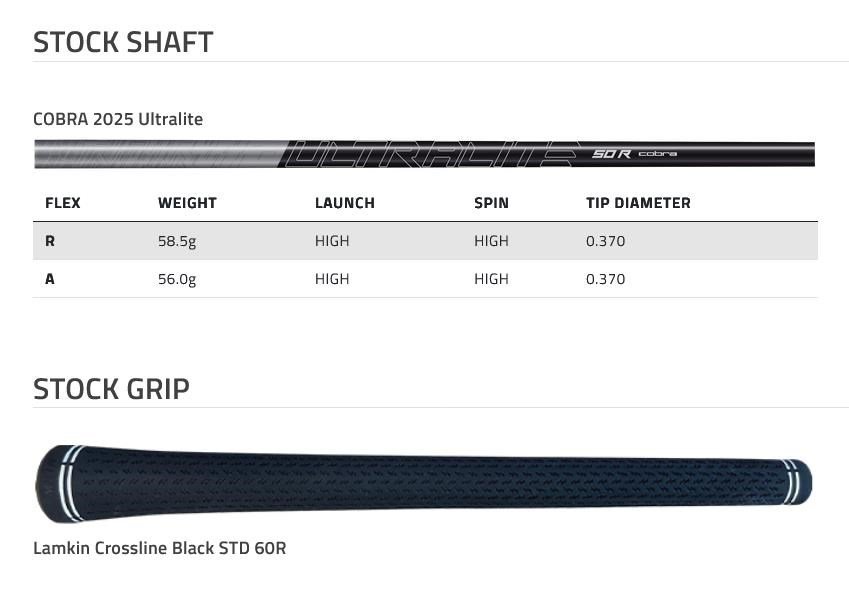 Cobra BAFFLER Black Silver järnset, grafit