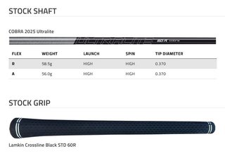 Cobra BAFFLER Black Silver järnset, grafit