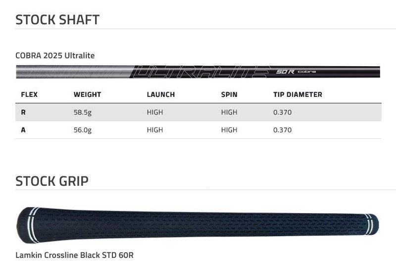 Cobra BAFFLER Black Silver järnset, grafit