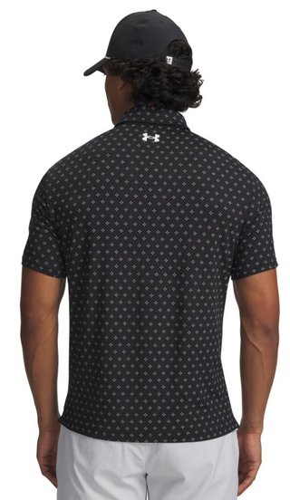 Under Armour Playoff 3.0 Printed herr polo, svart/vit
