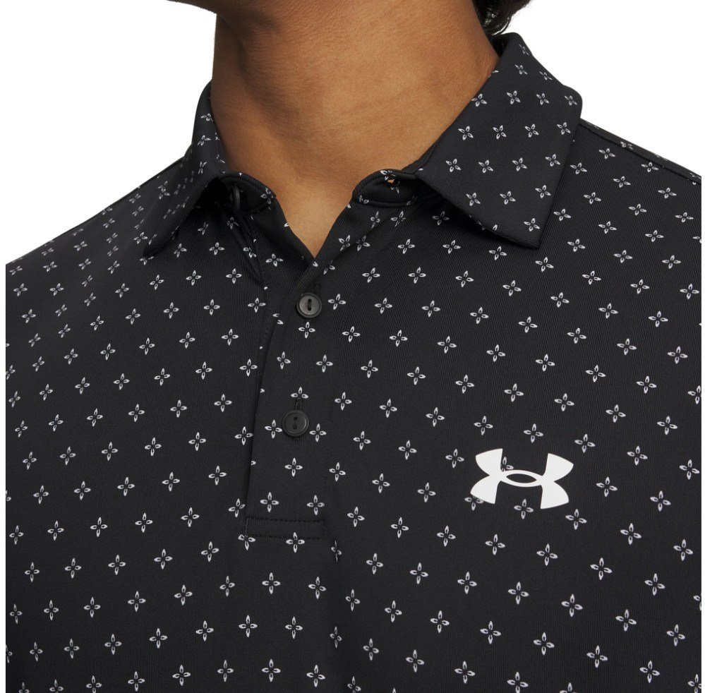 Under Armour Playoff 3.0 Printed herr polo, svart/vit