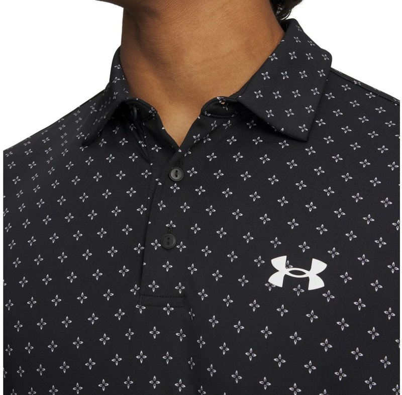 Under Armour Playoff 3.0 Printed herr polo, svart/vit