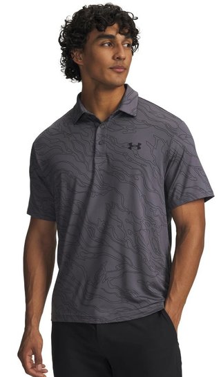 Under Armour Playoff 3.0 Printed herr polo, castlerock/black