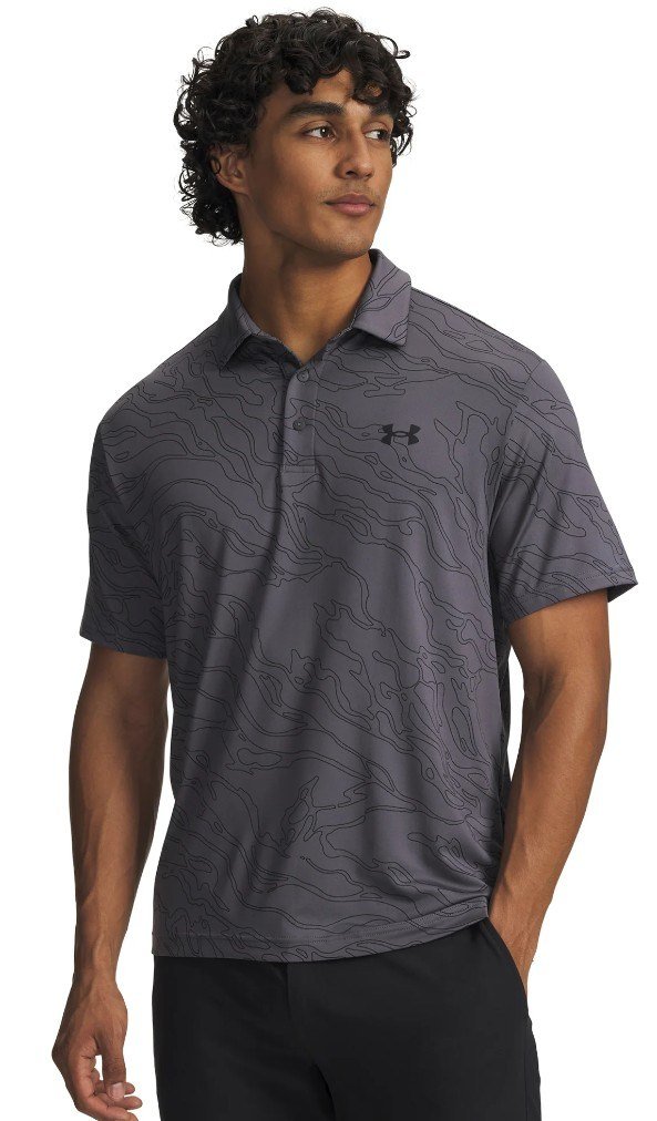 Under Armour Playoff 3.0 Printed herr polo, castlerock/black