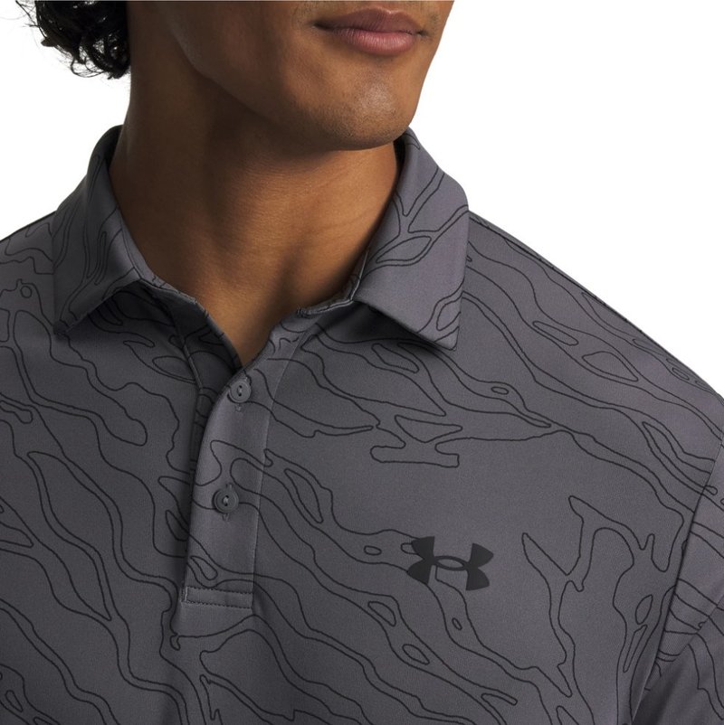 Under Armour Playoff 3.0 Printed herr polo, castlerock/black