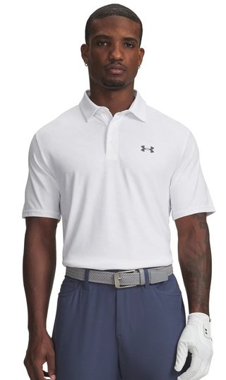 Under Armour Playoff 3.0 Printed herr polo, white/distant grey