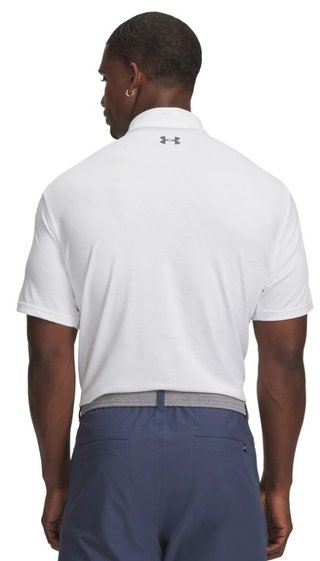 Under Armour Playoff 3.0 Printed herr polo, white/distant grey