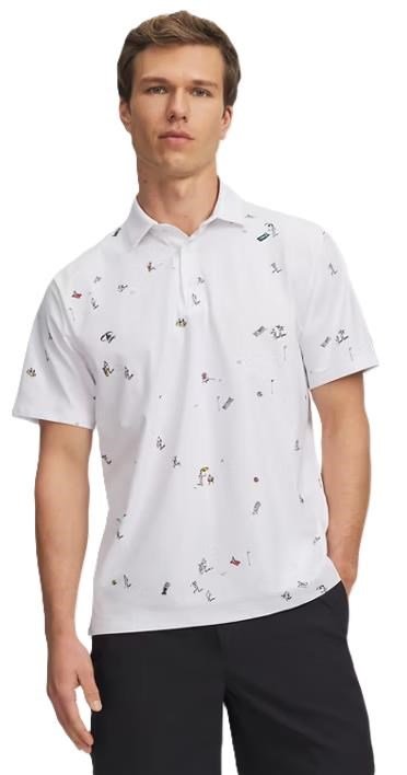 Under Armour ArmourDry Printed herr polo, white/rack green/black