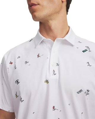 Under Armour ArmourDry Printed herr polo, white/rack green/black