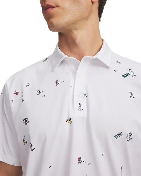 Under Armour ArmourDry Printed herr polo, white/rack green/black