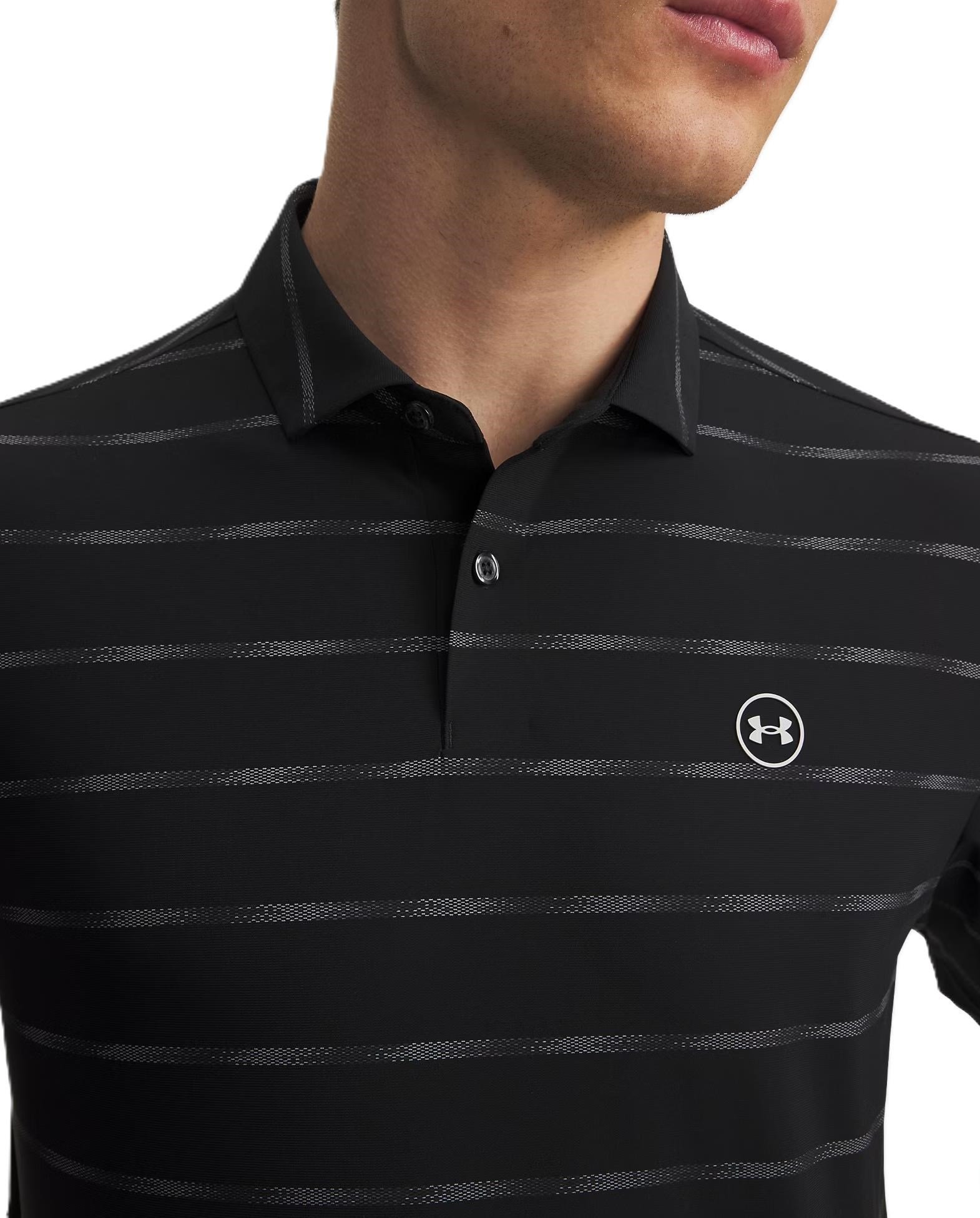 Under Armour Drive Chill Printed herr polo, black/castlerock/halo gray