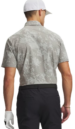 Under Armour Drive Chill Printed herr polo, titanium/clay green/black