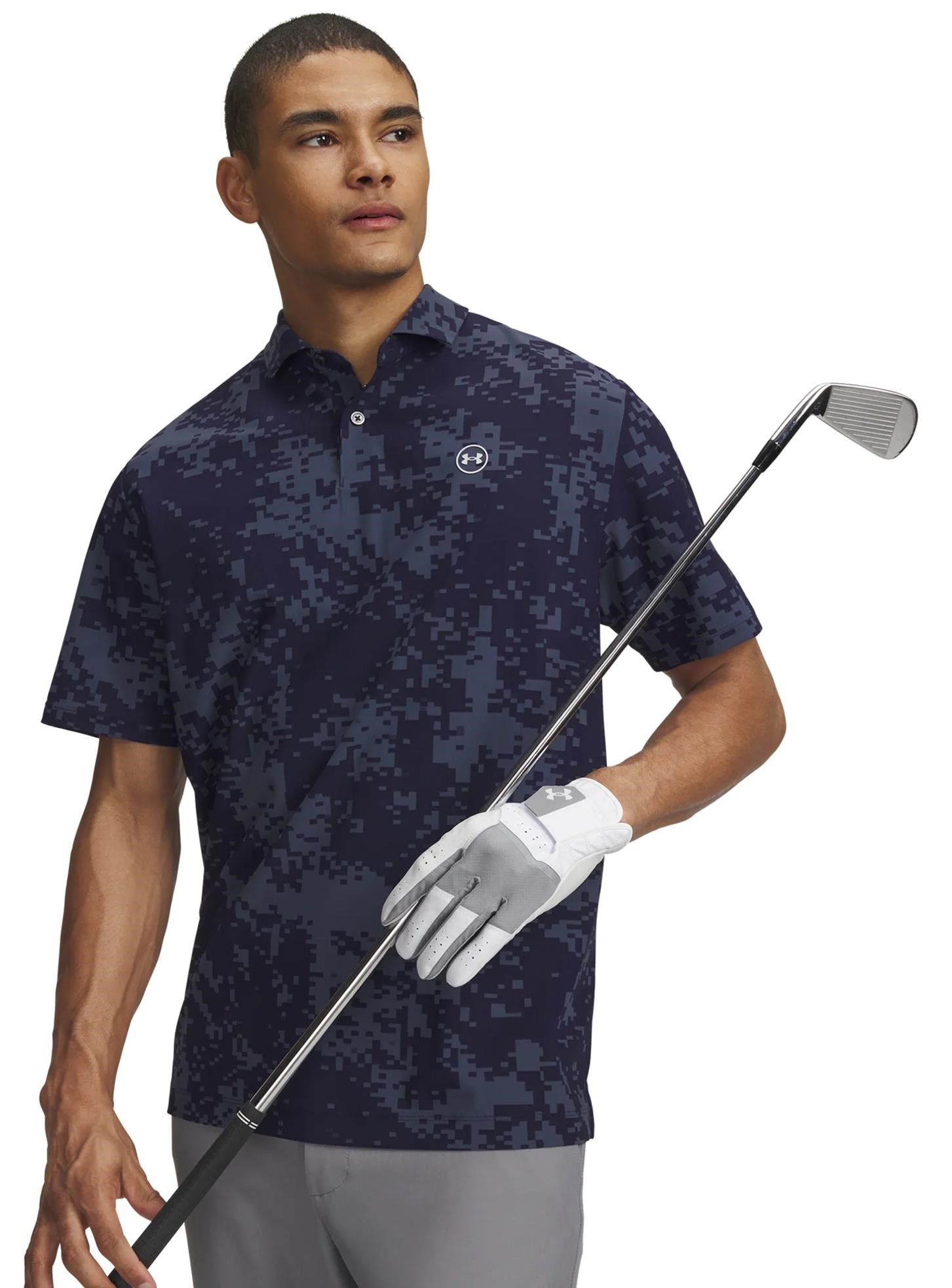 Under Armour Drive Chill Printed herr polo, midnight navy/halo grey