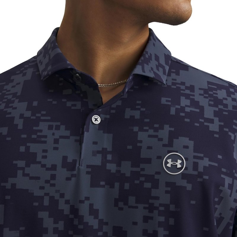Under Armour Drive Chill Printed herr polo, midnight navy/halo grey