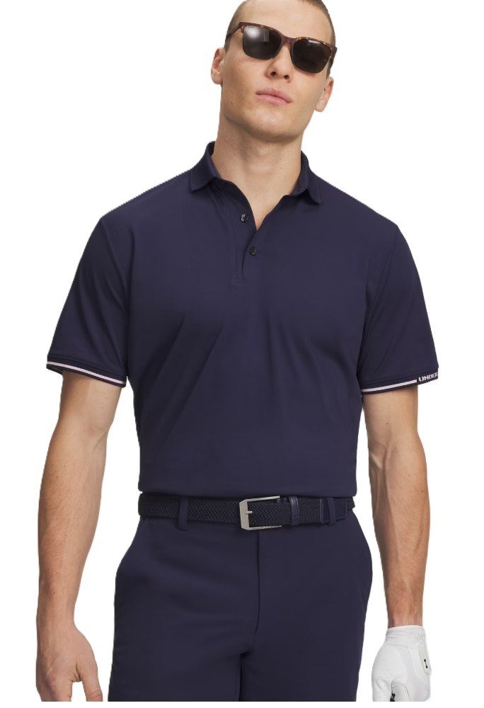 Under Armour Dry Pique herr polo, midnight navy/prime pink
