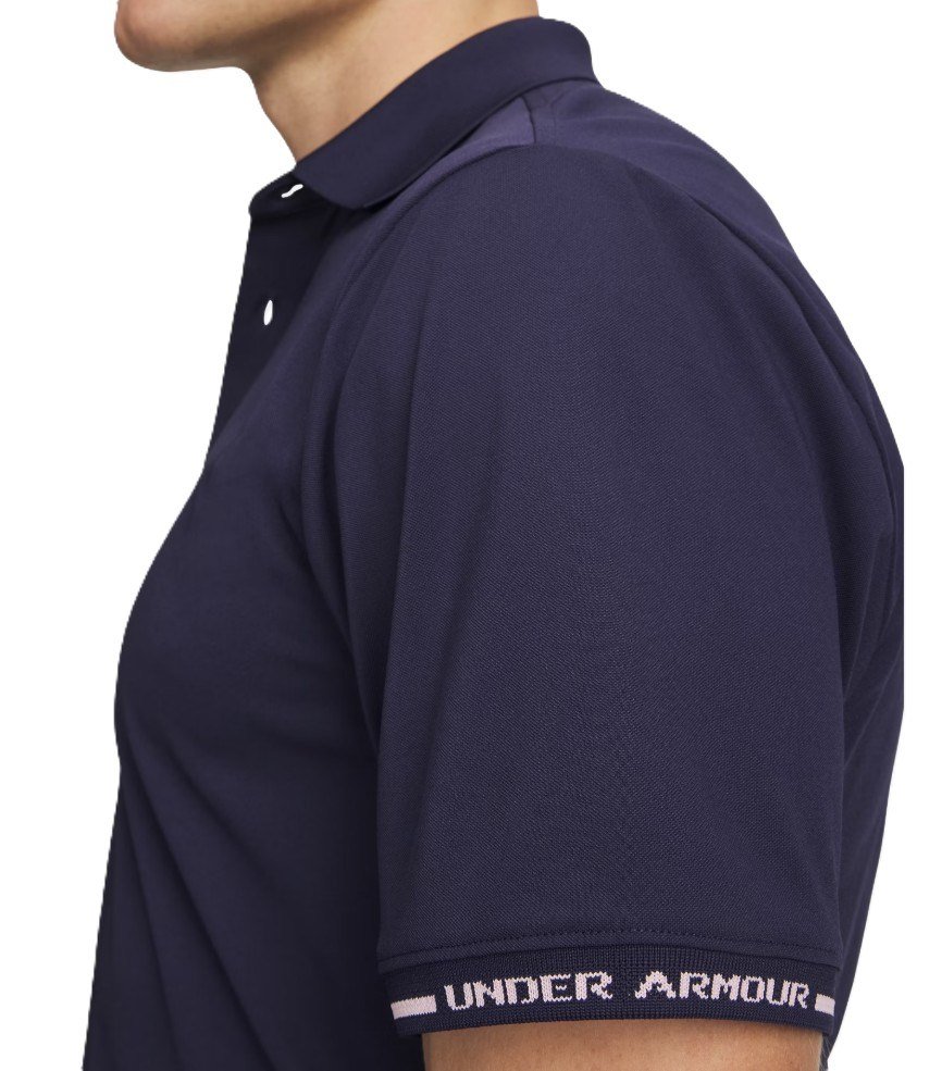 Under Armour Dry Pique herr polo, midnight navy/prime pink