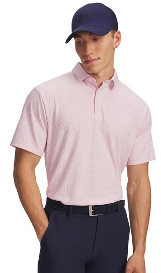 Under Armour Dry Jacquard herr polo, prime pink/pink dusk