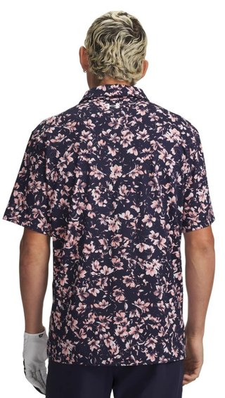 Under Armour Matchplay Printed herr polo, midnight navy/posh pink