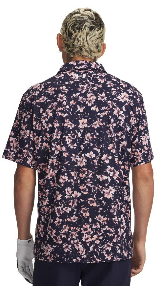Under Armour Matchplay Printed herr polo, midnight navy/posh pink