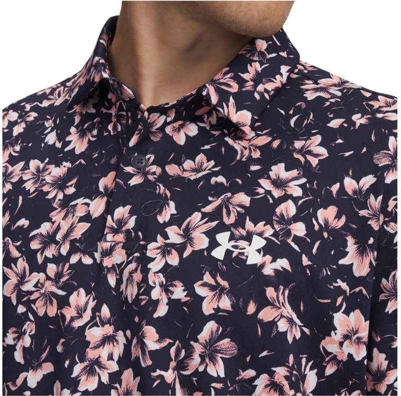 Under Armour Matchplay Printed herr polo, midnight navy/posh pink