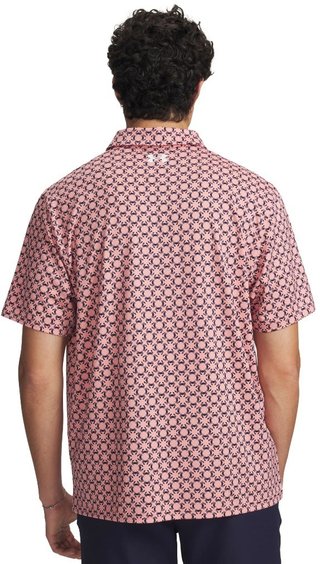 Under Armour Matchplay Printed herr polo, posh pink/midnight navy
