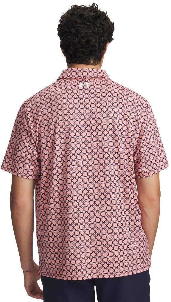 Under Armour Matchplay Printed herr polo, posh pink/midnight navy
