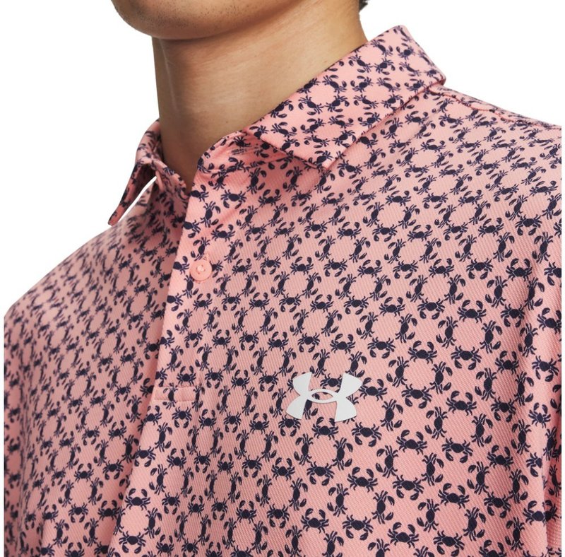 Under Armour Matchplay Printed herr polo, posh pink/midnight navy