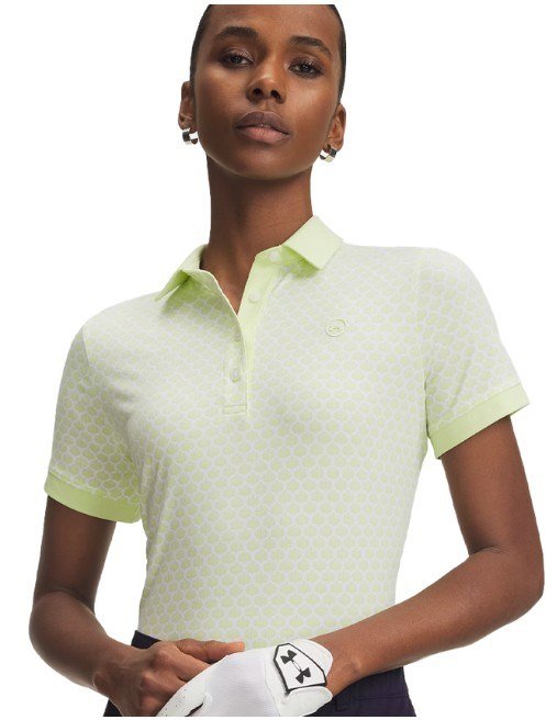 Under Armour Drive Printed dam polo, fade green/white