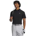 Under Armour Tee To Green Pique herr polo, svart/vit