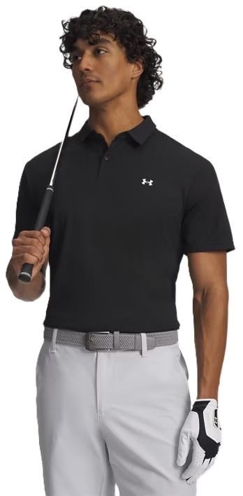 Under Armour Tee To Green Pique herr polo, svart/vit